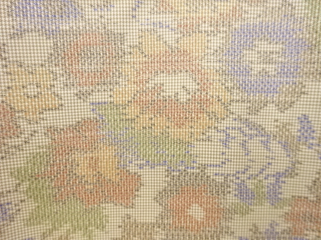 JAPANESE KIMONO / ANTIQUE KIMONO / SILK / OSHIMA TSUMUGI / WOVEN FLOWER